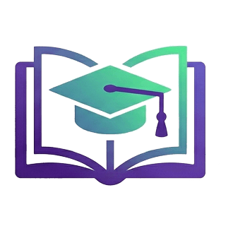 An illustration of a book and a graduation cap