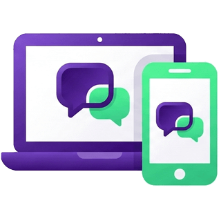 An illustration of a computer and a phone