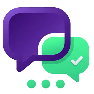 An illustration of two chat bubbles